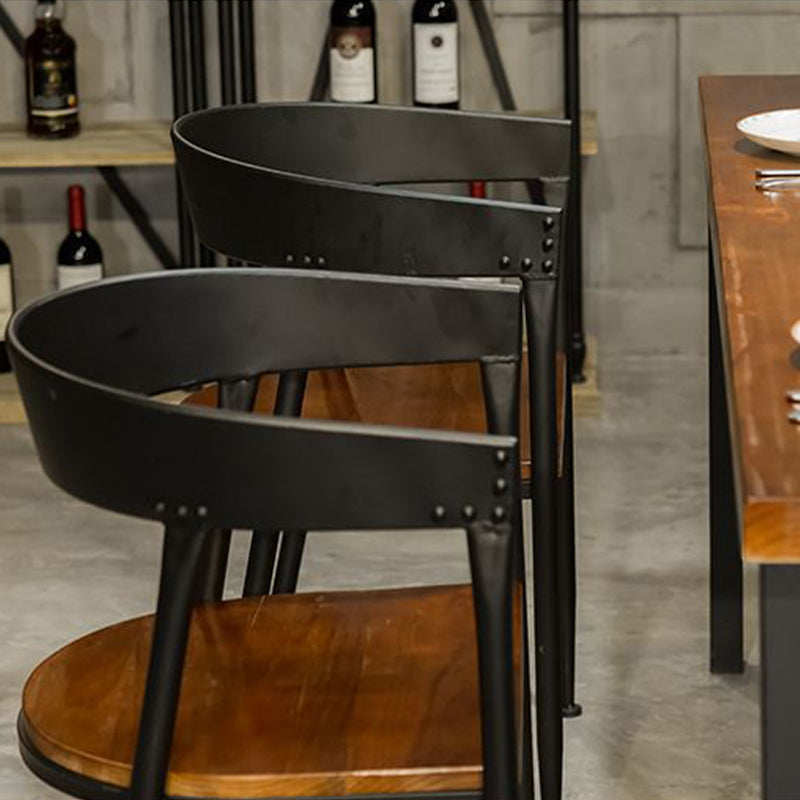 Industrial Kitchen Dining Chair Open Back Dining Chair with Metal Legs