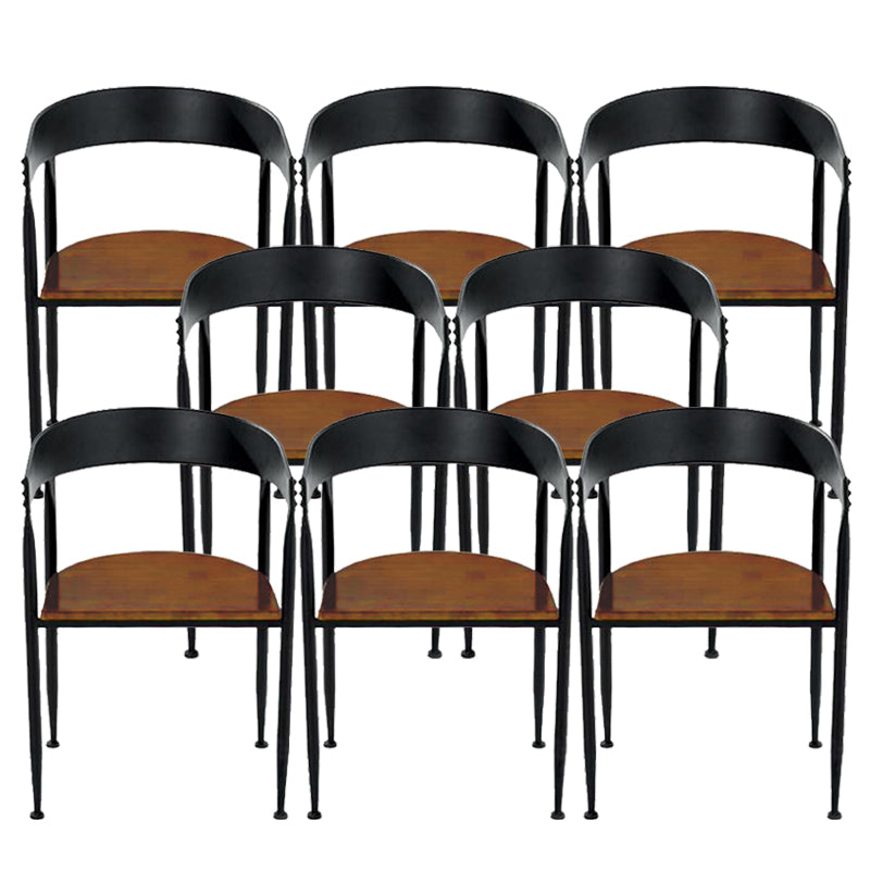 Industrial Kitchen Dining Chair Open Back Dining Chair with Metal Legs