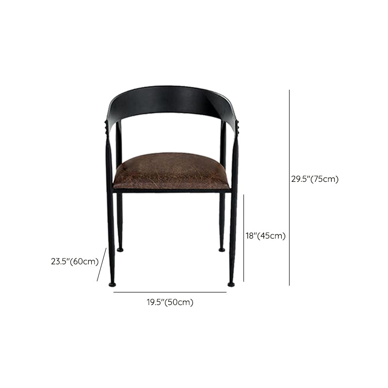 Industrial Kitchen Dining Chair Open Back Dining Chair with Metal Legs