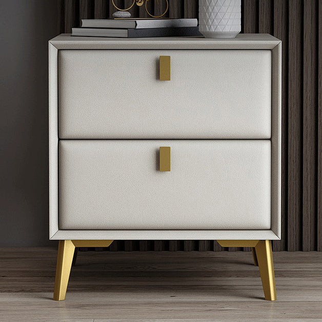 Modern Accent Table Nightstand Solid Wood Bed Nightstand with 2 Drawers