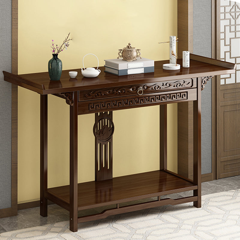Mid-Century Modern Console Table Storage Solid Wood Console Sofa Table