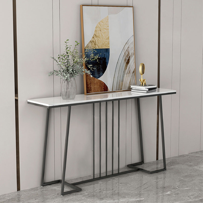 Modern Console Accent Table Antique Finish Sofa Console Table in Marble