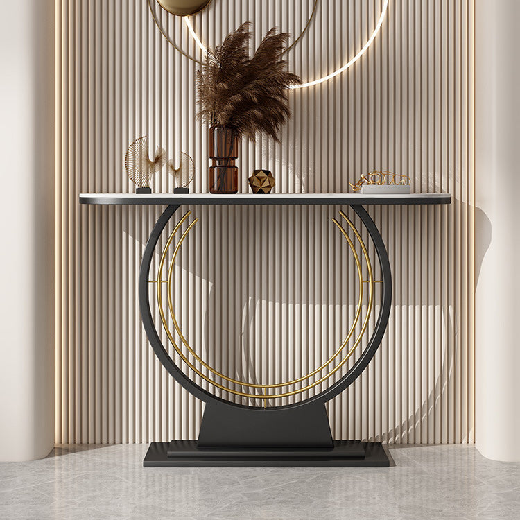 Glam Console Table Scratch Resistant Half Moon Console Table