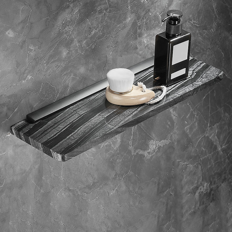 Metal and Marble Bathroom Accessory as Individual or as a Set in Black