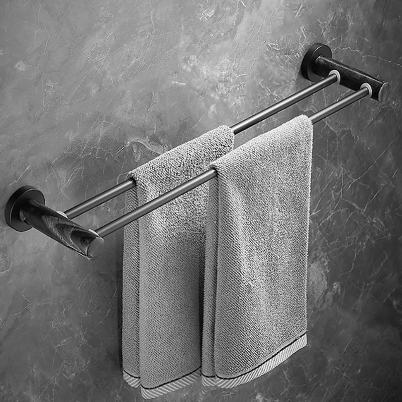 Metal and Marble Bathroom Accessory as Individual or as a Set in Black