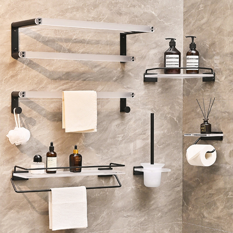 Metal and Acrylic Bathroom Accessory as Individual or as a Set in Black