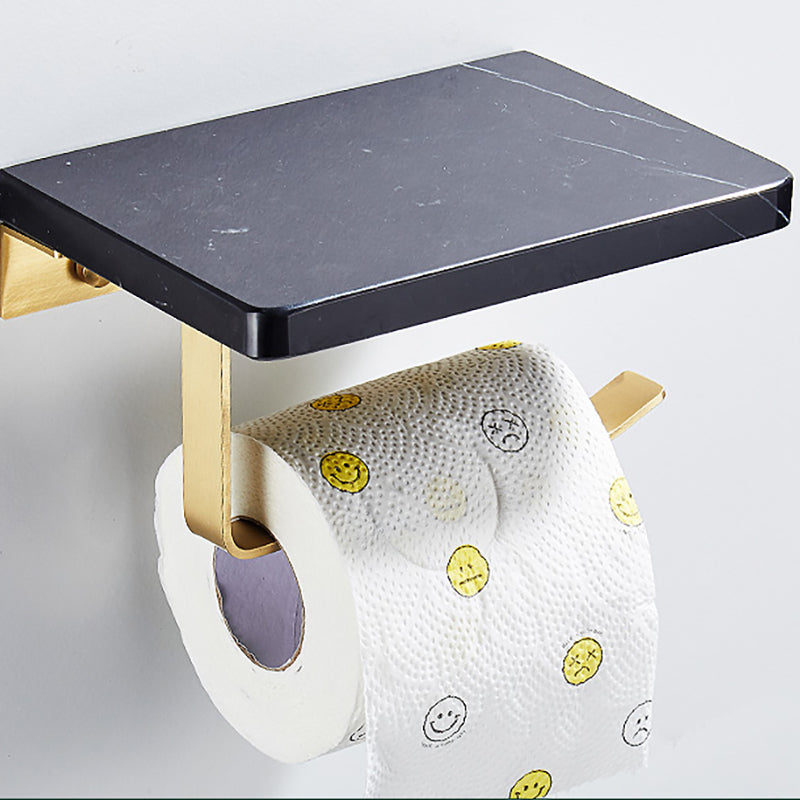 Metal and Marble Bathroom Minimalist Accessory as Individual or as a Set in Gold