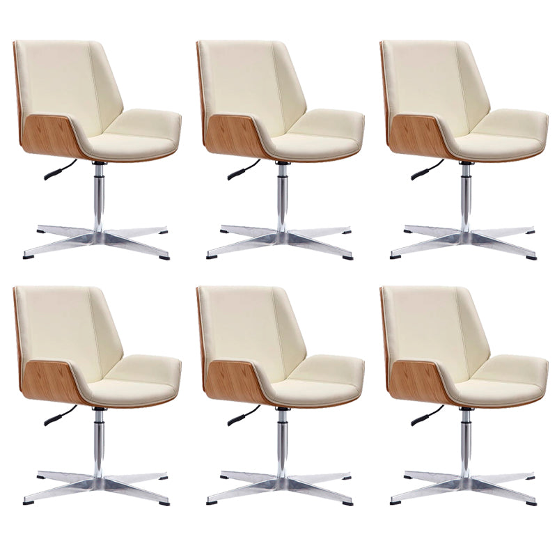 Contemporary Office Chair Faux Leather Task Mid Back Chair with Wheels