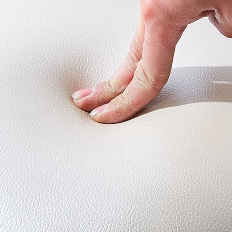 Leather Pouf Stool Craving Upholstered Round Water Resistant Modern Pouf