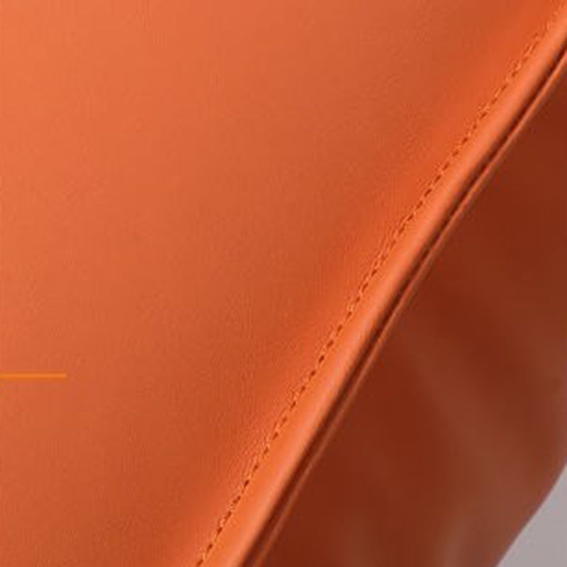 Modern Pouf Ottoman Leather Upholstered Solid Color Tear Resistant Square Ottoman