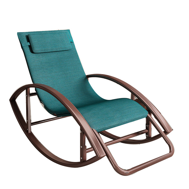 Contemporary Rocker Chair Metal Frame Water Resistant Fabric Rocker Chair with Pillow