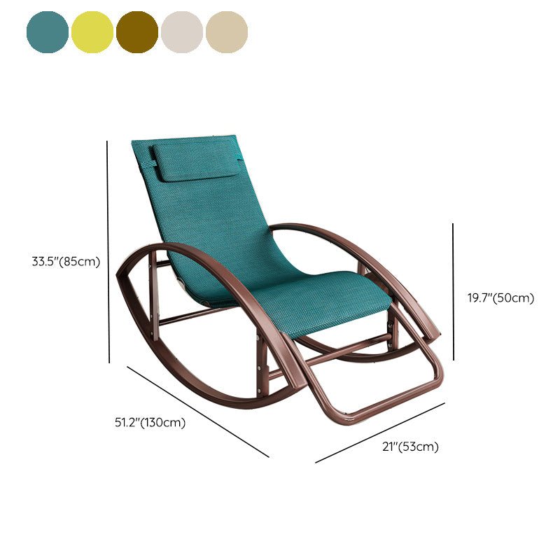Contemporary Rocker Chair Metal Frame Water Resistant Fabric Rocker Chair with Pillow