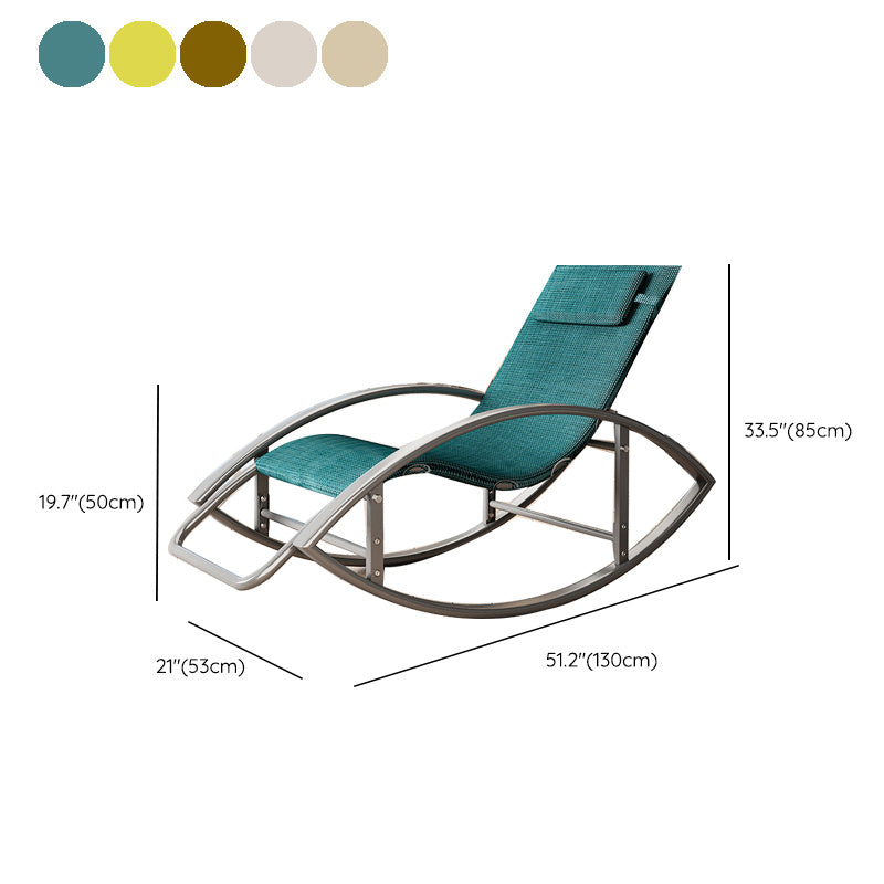 Contemporary Rocker Chair Metal Frame Water Resistant Fabric Rocker Chair with Pillow