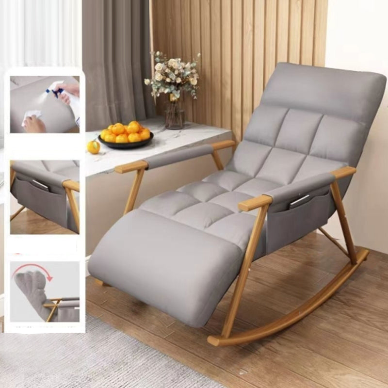 Modern Rocking Chair Metal Frame Spindle Rocker Chair with Cushions