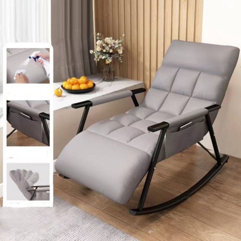 Modern Rocking Chair Metal Frame Spindle Rocker Chair with Cushions