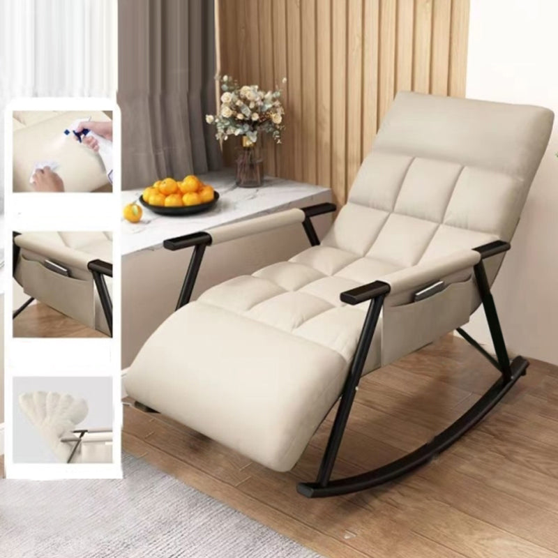 Modern Rocking Chair Metal Frame Spindle Rocker Chair with Cushions