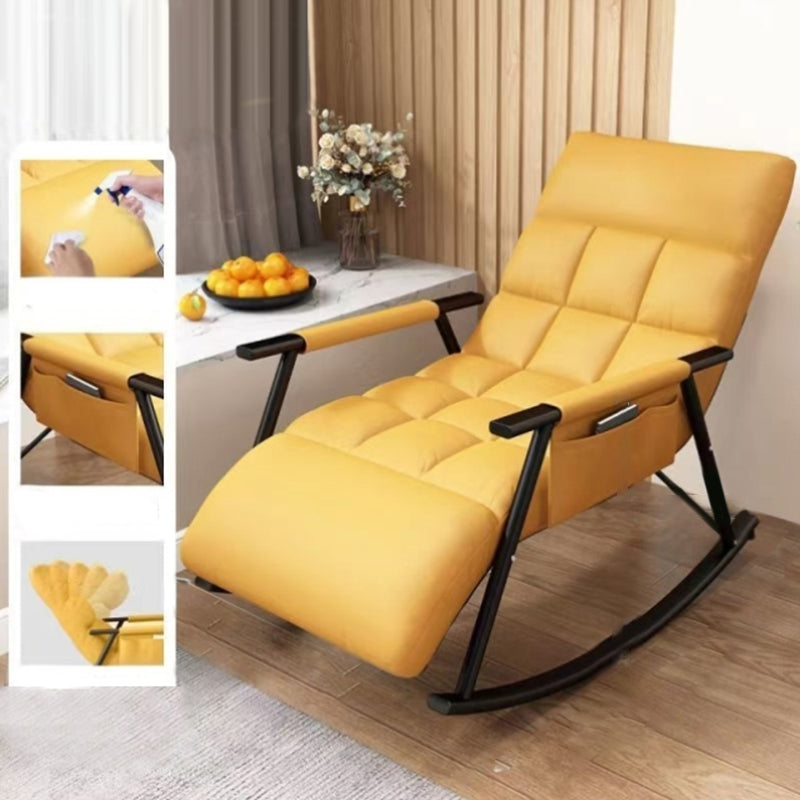 Modern Rocking Chair Metal Frame Spindle Rocker Chair with Cushions