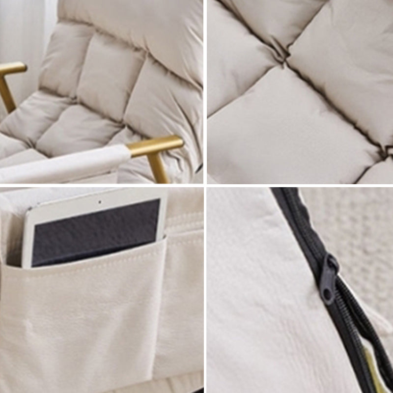 Modern Rocking Chair Metal Frame Spindle Rocker Chair with Cushions