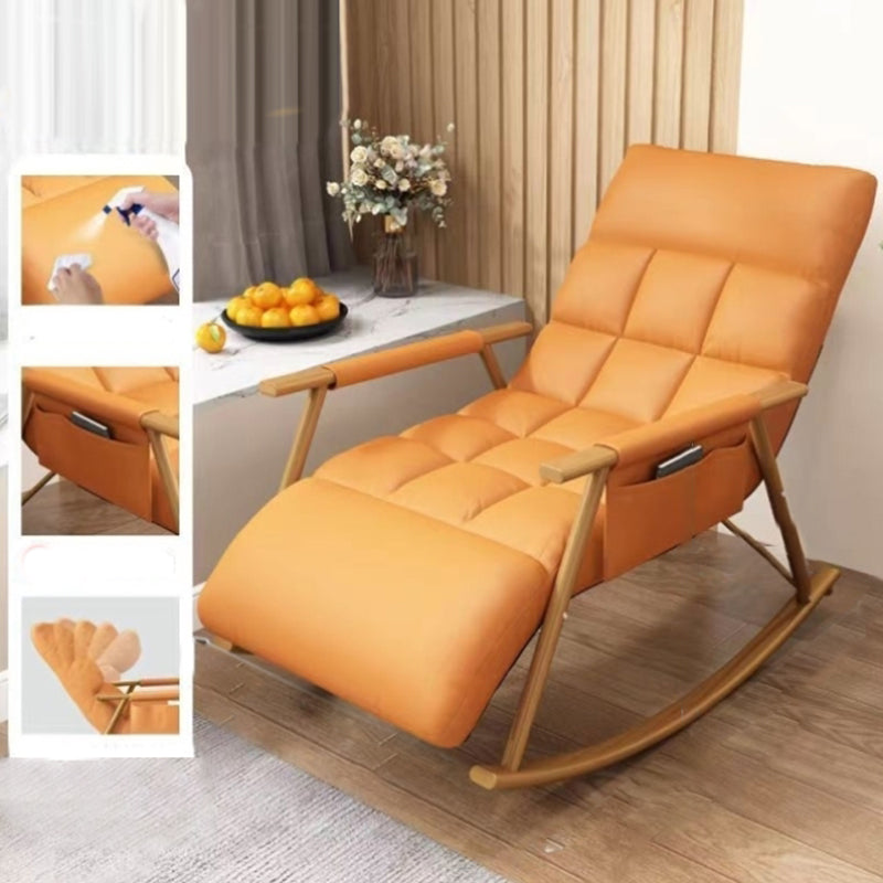 Modern Rocking Chair Metal Frame Spindle Rocker Chair with Cushions