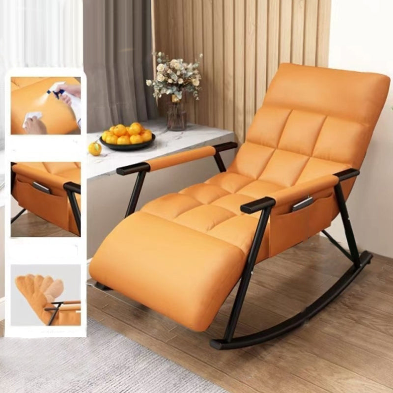 Modern Rocking Chair Metal Frame Spindle Rocker Chair with Cushions