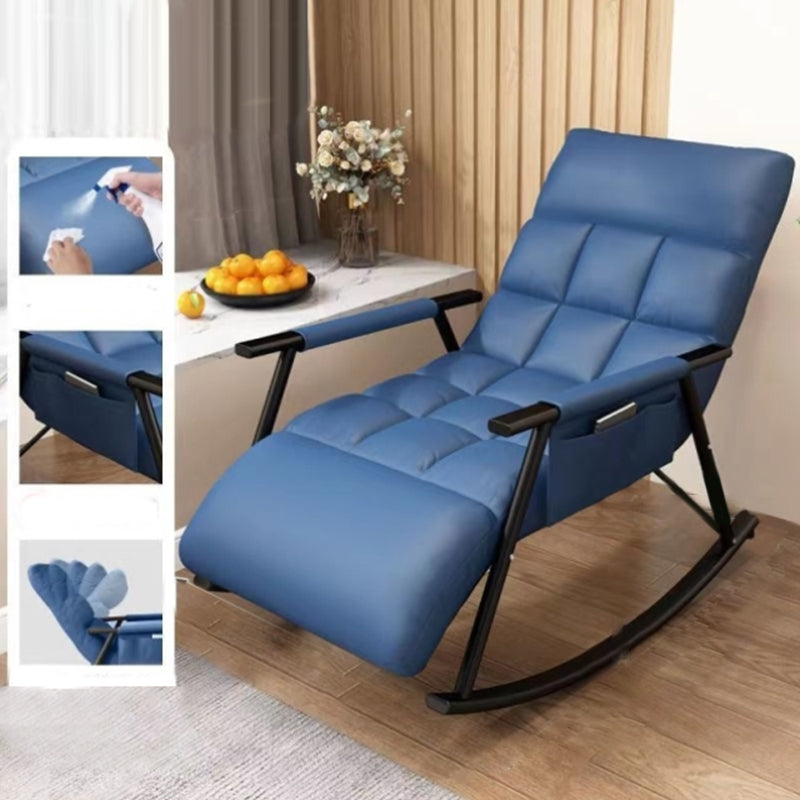 Modern Rocking Chair Metal Frame Spindle Rocker Chair with Cushions