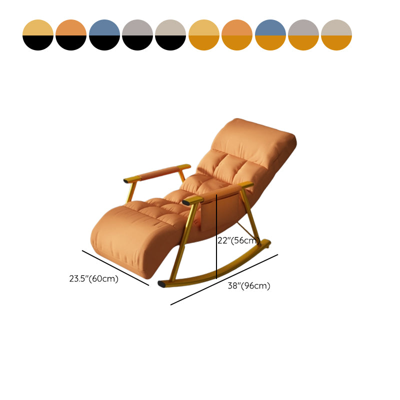 Modern Rocking Chair Metal Frame Spindle Rocker Chair with Cushions