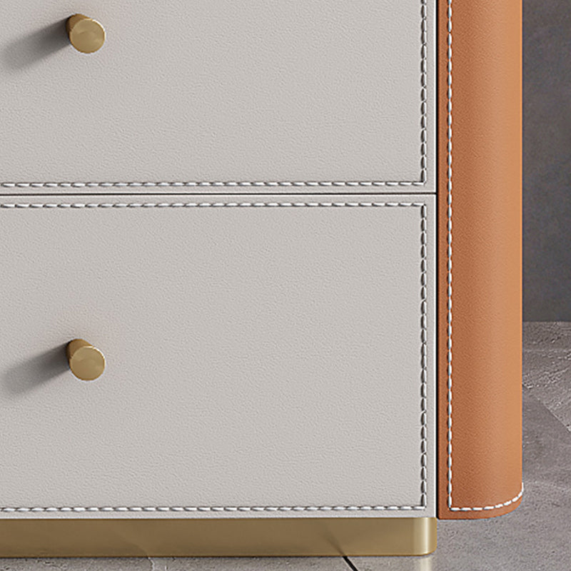 Glam Vertical Storage Chest Stone Bedroom Chest with Drawers