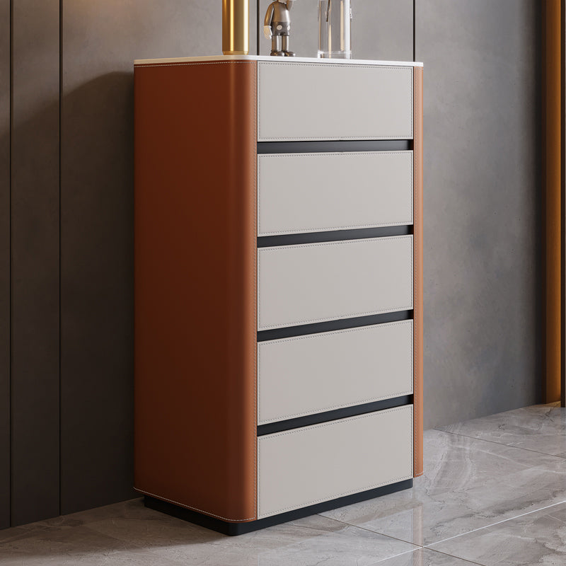 Vertical Contemporary Stone Storage Chest Bedroom Chest with Drawers