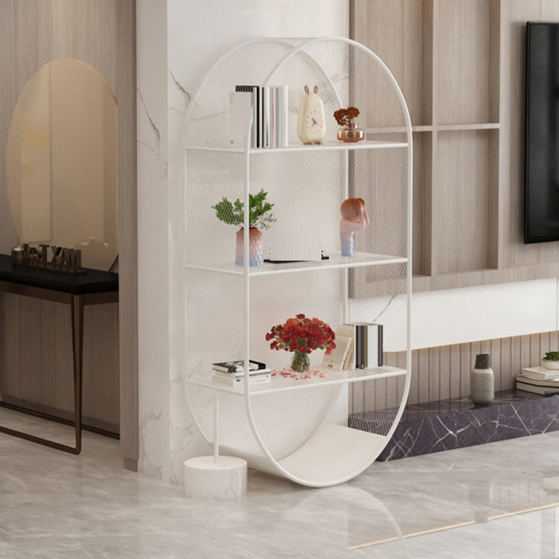 Industrial Standard Bookcase Metal 3 Shelves Closed Back Bookshelf