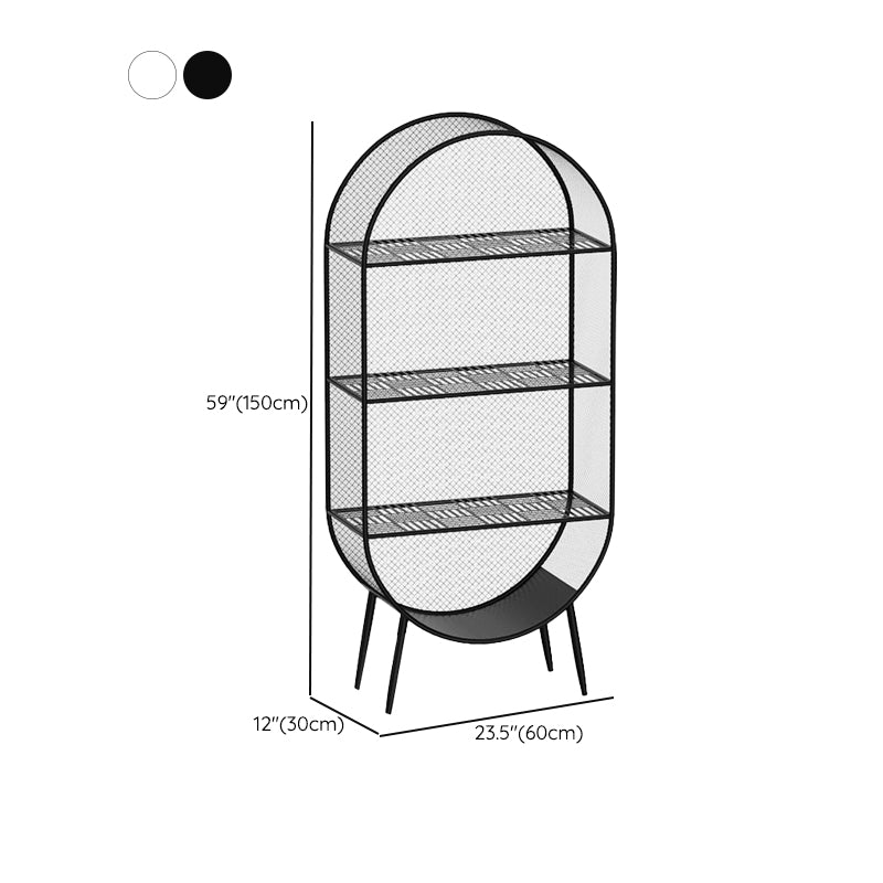 Industrial Standard Bookcase Metal 3 Shelves Closed Back Bookshelf