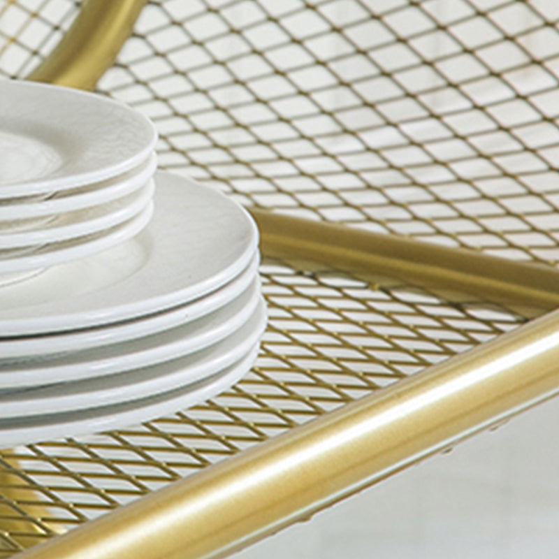 Glam Antique Finish Bookcase Metal Standard Bookshelf with Rectangular Shelves