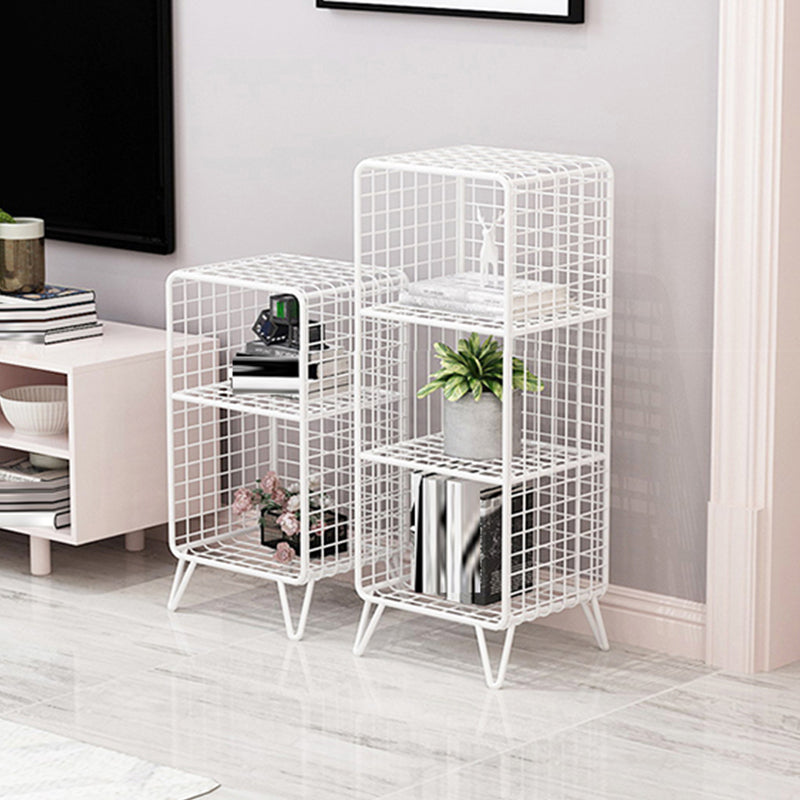 Glam Style Antique Finish Shelf Bookcase Metal Standard Bookshelf