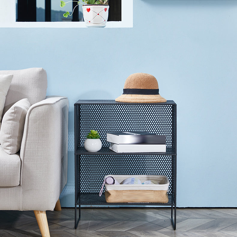 Glam Antique Finish Shelf Bookcase Metal Standard Bookshelf with Shelves