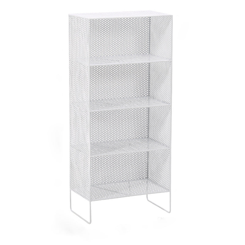 Glam Antique Finish Shelf Bookcase Metal Standard Bookshelf with Shelves