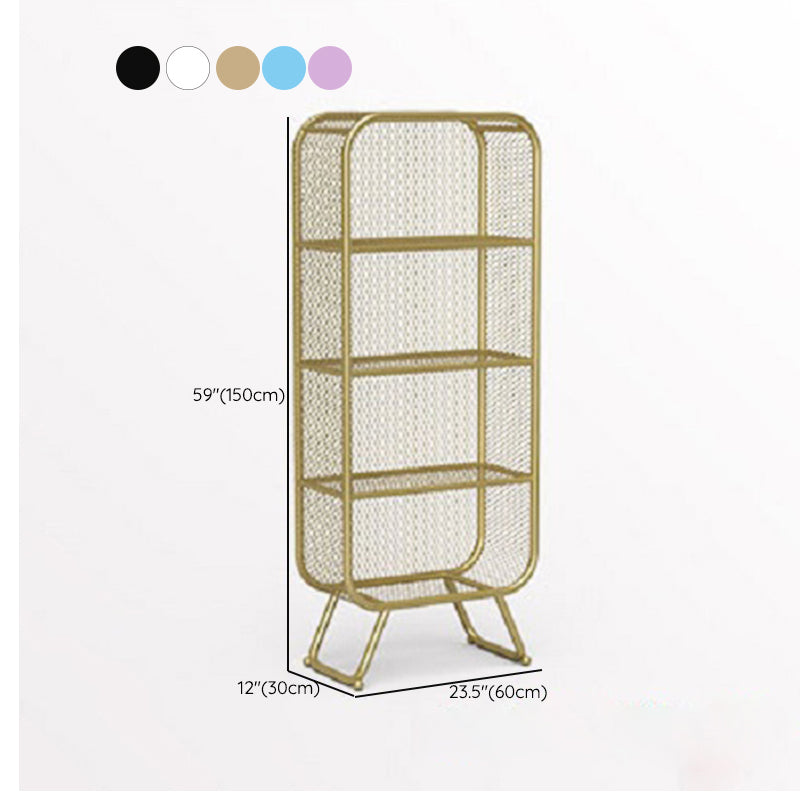 Scandinavian Antique Finish Shelf Bookcase Metal Standard Bookshelf