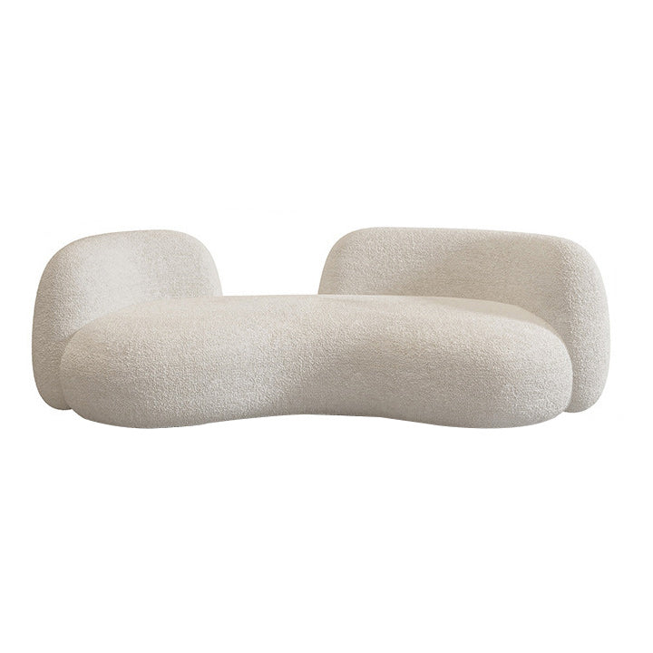 Tight Seat Modern Curved Loveseat Solid Color Stain Resistant Sofa