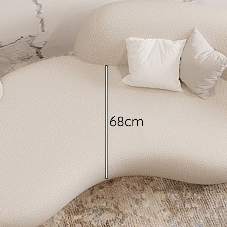 Tight Seat Modern Curved Loveseat Solid Color Stain Resistant Sofa