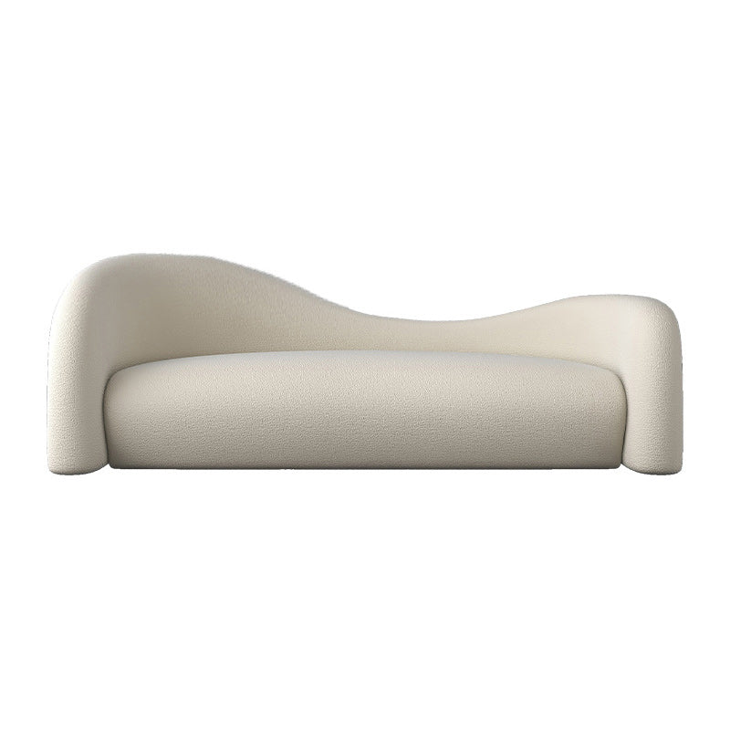 Modern Curved Loveseat Tight Seat Solid Color Sloped Arms Sofa