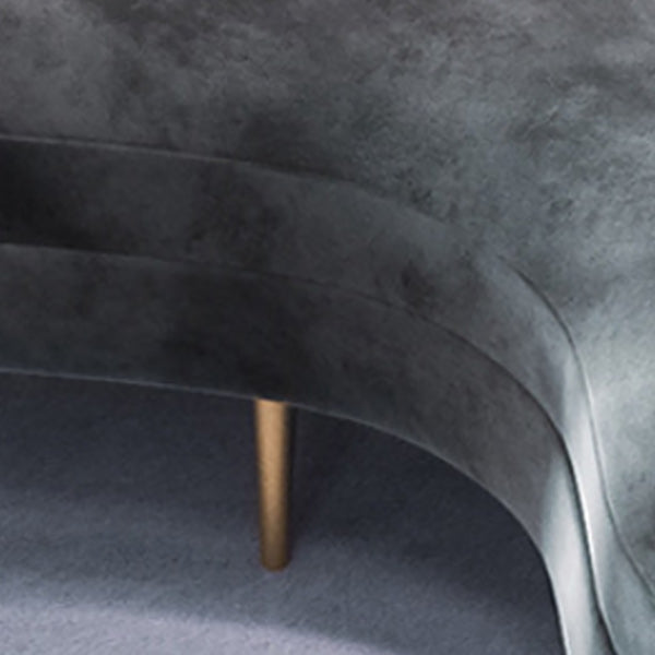 Solid Color Curved Loveseat Stain Resistant Sloped Arms Sofa