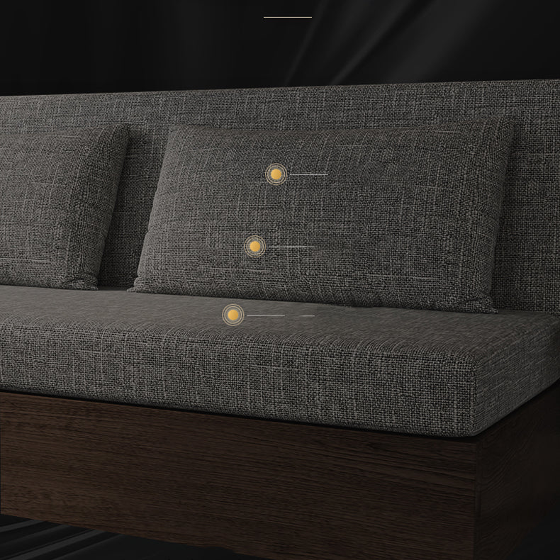 Modern Linen Seating Armless Convertible Sofa Bed with Storage