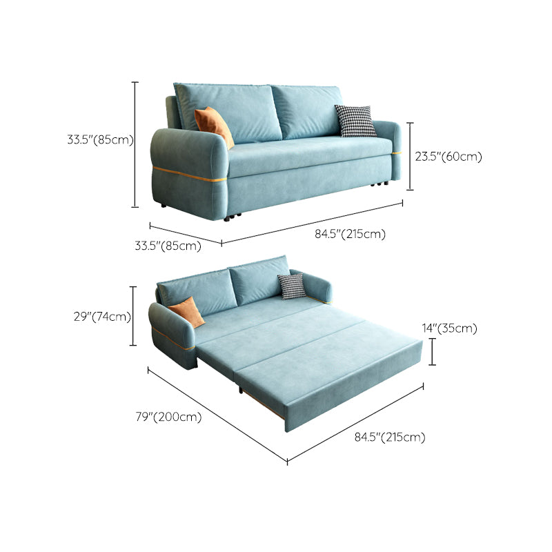 Azure Contemporary Seating with Pillows Convertible Sofa Bed for Apartment