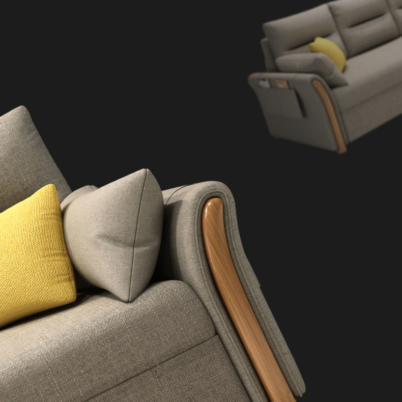 Pillow Included Sofa Futon Cushion Back Flared Arms Convertible Sofa