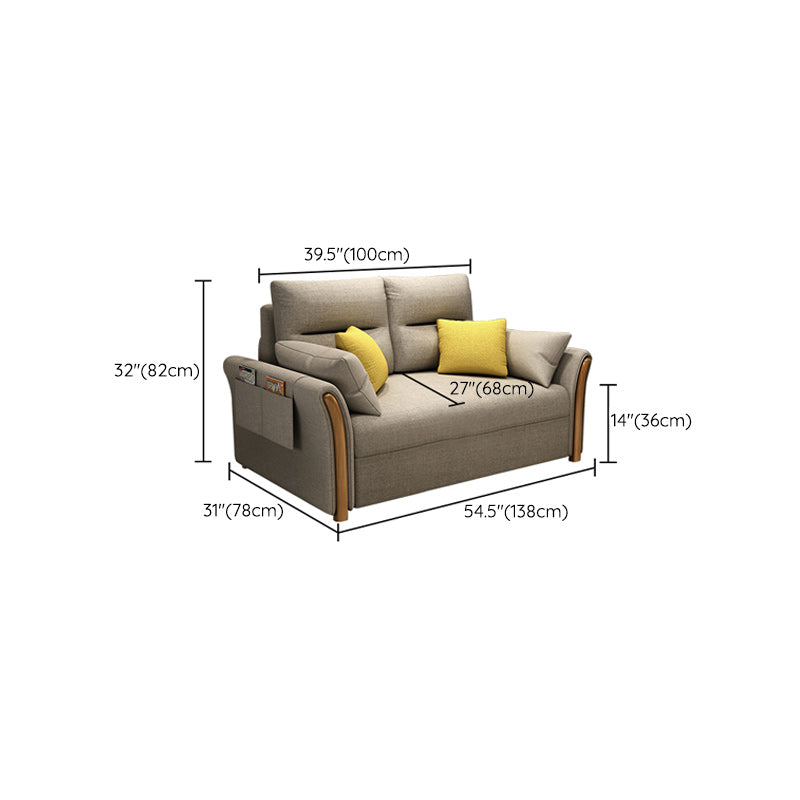 Pillow Included Sofa Futon Cushion Back Flared Arms Convertible Sofa