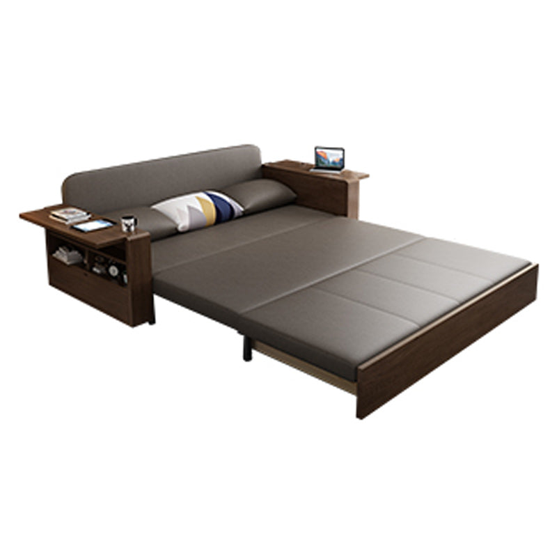 Solid Wood Sofa Futon Square Arm Pillow Included Convertible Sofa