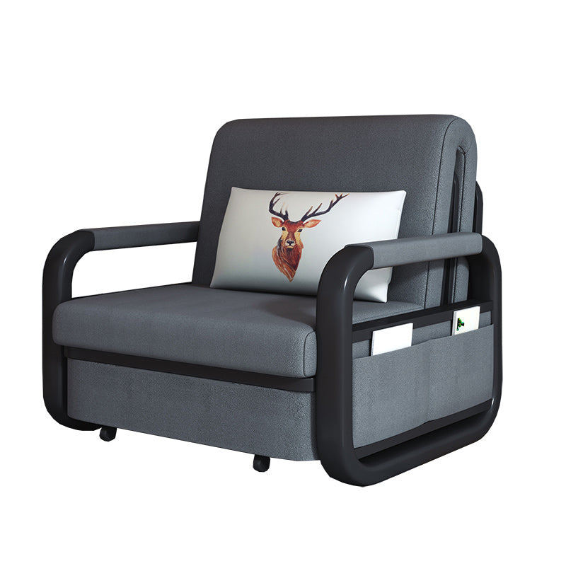 Gray Pillow Included Sofa Futon Square Arm Cushion Back Convertible Sofa