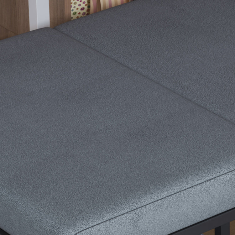 Gray Pillow Included Sofa Futon Square Arm Cushion Back Convertible Sofa