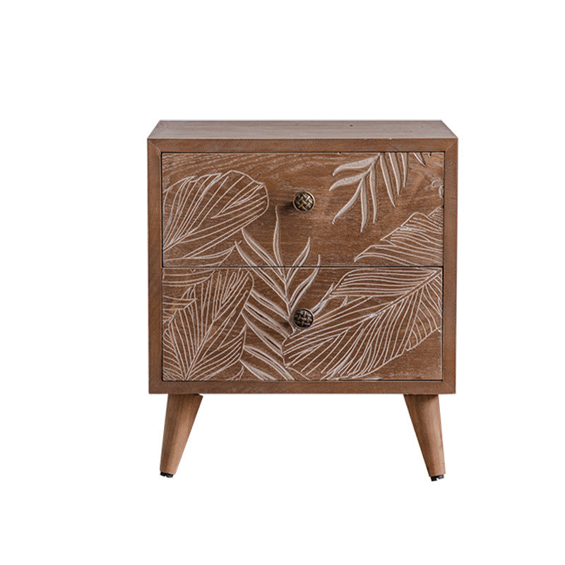 Mid-Century Modern Cabinet Solid Wood Rectangle with Drawer Accent Cabinet