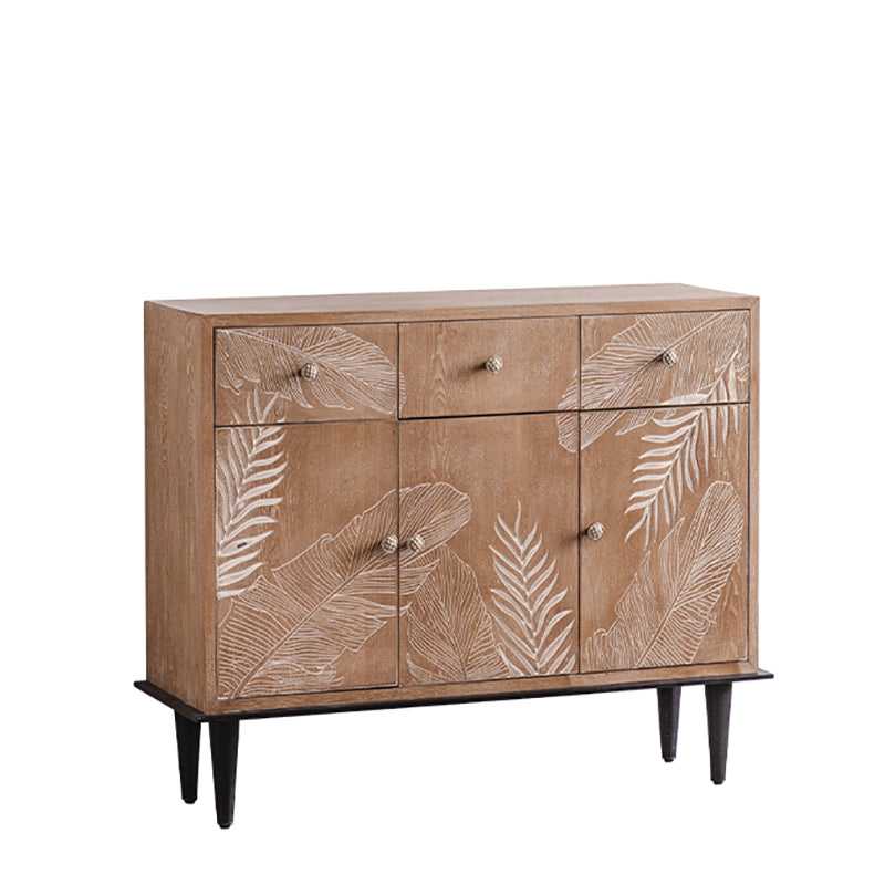 Mid-Century Modern Cabinet Solid Wood Rectangle with Drawer Accent Cabinet