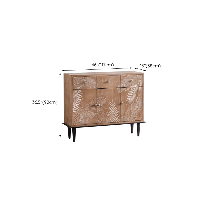 Mid-Century Modern Cabinet Solid Wood Rectangle with Drawer Accent Cabinet