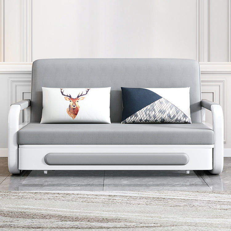 Pillow Included Sofa Futon Square Arms Convertible Sofa with Storage